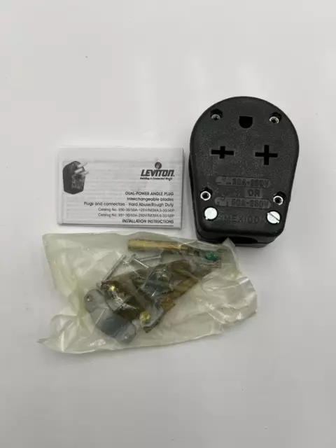 Leviton 145795 Dual Power Angle Plug Interchangeable Blades 30A-250V/50A-250V