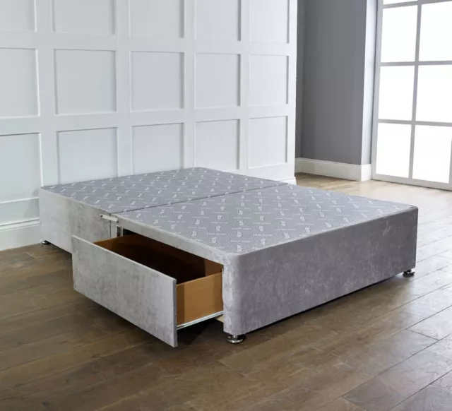 Divan Reinforced Grey Bed Base Available all Sizes 2ft6, 3ft, 4ft, 4ft6, 5ft 6ft