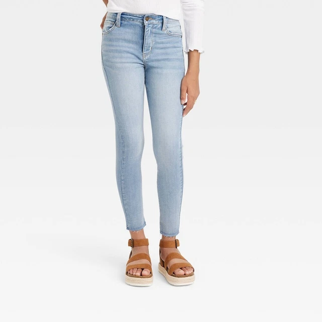 Girls' High-Rise Skinny Jeans - art class Light Wash 10 Plus, Light Blue Size 10