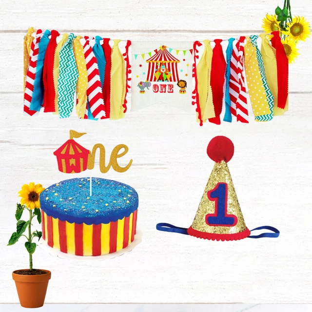 Luxylei Bannière De Chaise Haute 1/2 Anniversaire Avec Chapeau Couronne