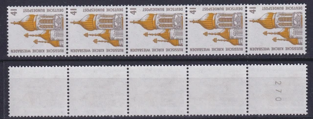 Bund 1687 RM 5er Streifen mit gerader Nummer SWK 41 Pf postfrisch