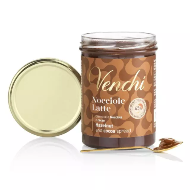 Crema Spalmabile Venchi Nocciole Latte Cioccolato al Latte Vasetto da 200 g
