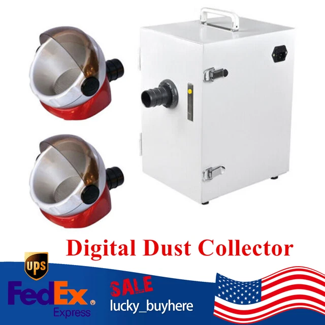 USED! 110V 370W Dental Vacuum Digital Dust Collector Cleaner w/ 2 Suction Base