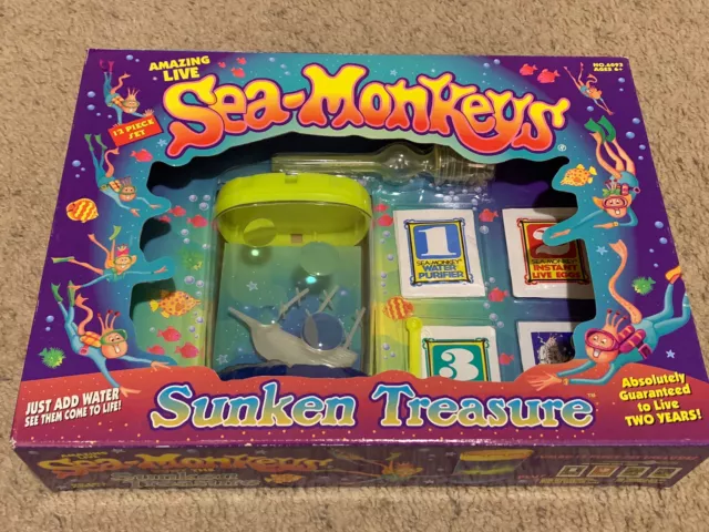 Amazing Live Sea-Monkeys SUNKEN TREASURE Tank Aquarium NEW RARE VTG HARD TO FIND