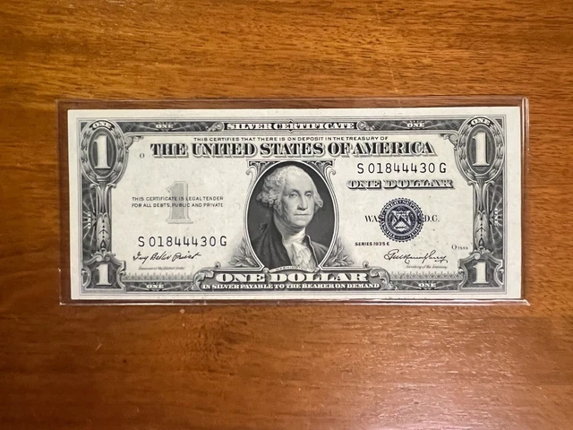 1935E $1 Silver Certificate SG BLOCK
