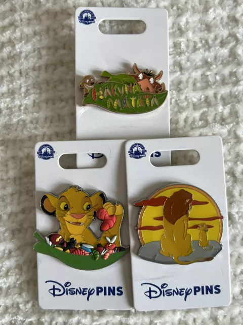 2023 Disney Parks Lion King Hakuna Matata Open Edition Pin Set Of 3 Simba