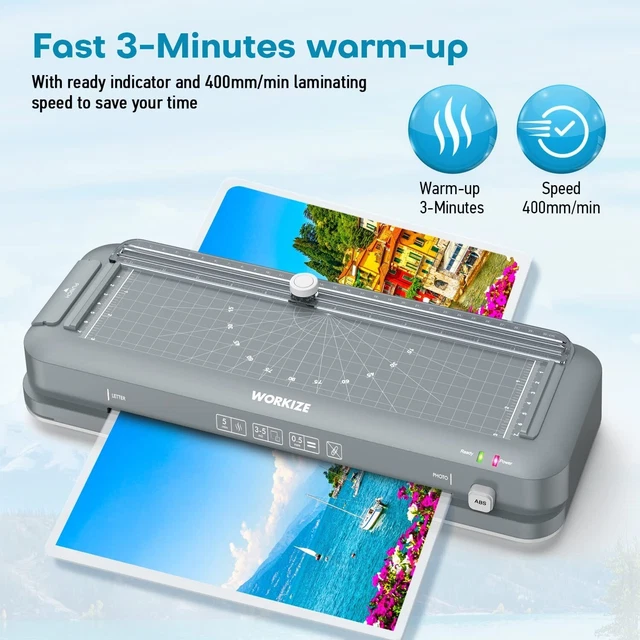 5 in 1 A4 Laminator Thermal Laminating Machine 9 Inch+ 20 Pouch + Corner Rounder