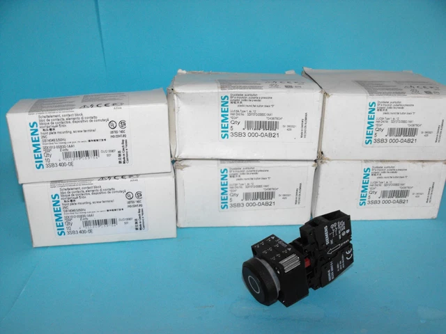 Siemens 3SB3000-0AB21+3SB3400-0E.Push Button.(LOT10PCS).NEW