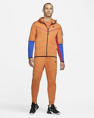 Nike Sportwear Tech Fleece Windrunner Tracksuit Sz S Hot Curry/Rush Pink CU4489