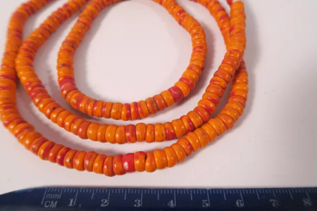 Alte böhmische Glasperlen rares orange GA30 7mm Bohemian Trade beads Kakamba