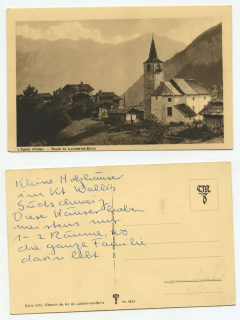 10099 - Loeche-les-Bains - Leukerbad - Eglise d'Inden - alte Ansichtskarte