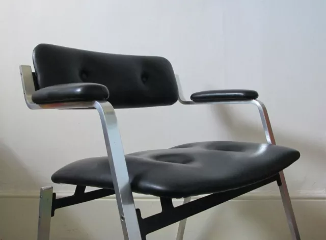 Mid Century William Plunkett  Brushed Steel Desk chair 2