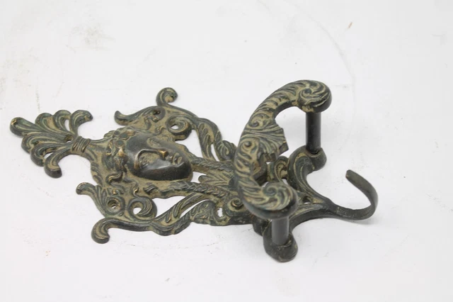 Vintage Original Hand Crafted Brass English Wall Hook Hanger Hardware NH6800