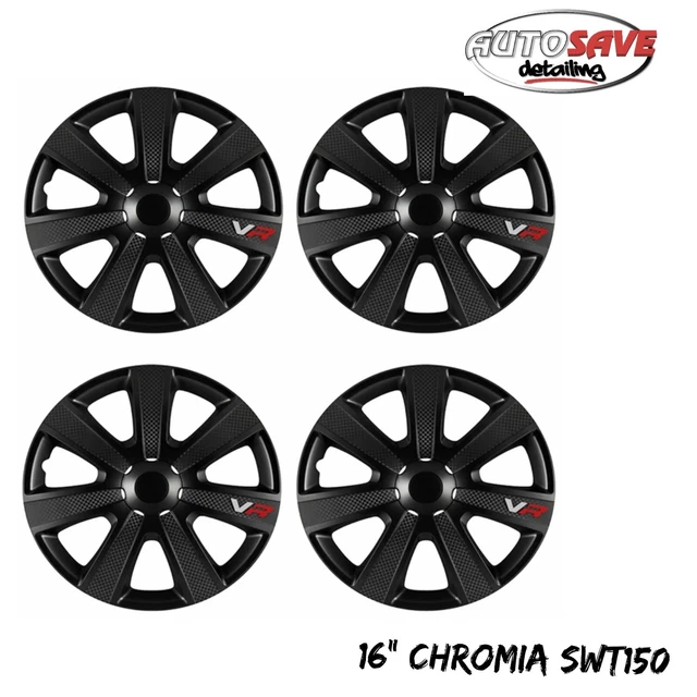 4 x coprimozzo copricerchi VR neri 16" SWT150