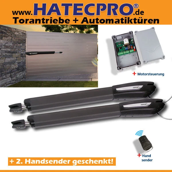 TOPENS JY9132 Doppelflügeltorantrieb – Automatischer Toröffner Für Schwere Tore Bis 6m / 600kg Pro Flügel – Inkl. 2 Fernbedienungen & Solar-Kompatibilität