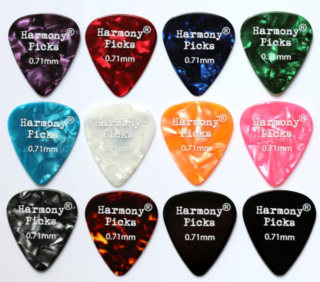 0.71mm Guitar Plectrums - Set of 12 - Harmony Picks