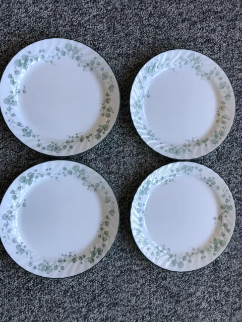 Set of 4 Corelle Callaway Ivy Swirl Rim Dinner Plates 10-1/4”