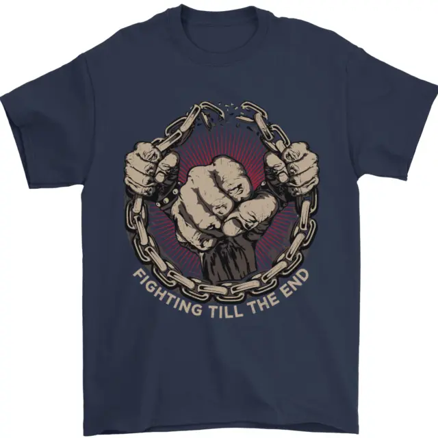 T-shirt da uomo Fighting 'Till the End MMA arti marziali 100% cotone