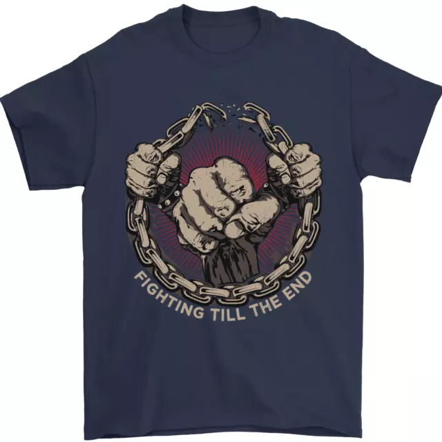 T-shirt da uomo Fighting 'Till the End MMA arti marziali 100% cotone