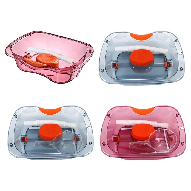 Bassin Transparent Avec Louche - Pour Salle De Bain Et Cuisine - PET Résistant - Taille 30,5x30,5x10,5 Cm - Idéal Lavage Cheveux, Pieds, Légumes - 6