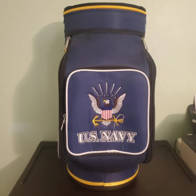 Ray Cook U.S Navy Den Caddy Golf Bag. Trashcan 21" Tall. Man Cave Rare