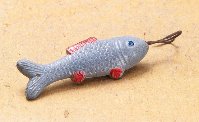 Ancien leurre leurre poisson en bois métal ancien fait main pêche sur