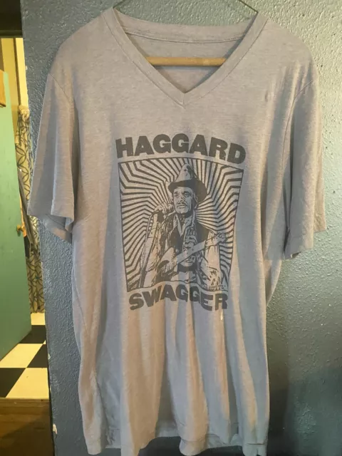 MERLE HAGGARD SWAGGER Vintage T Shirt Country Western Outlaw Texas SzL ...