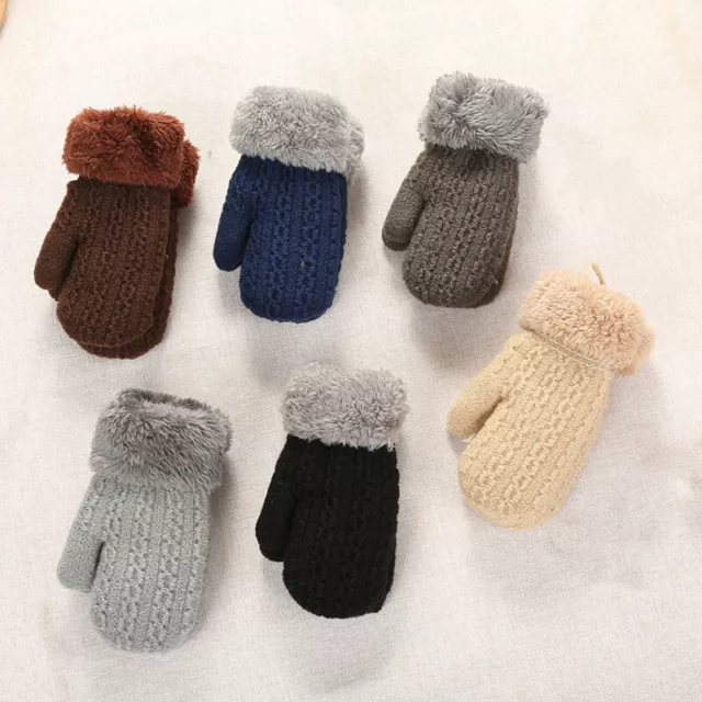 Bébé Hiver Gants Tricot Chaud Corde Doigt Complet Mitaines Pour Enfants