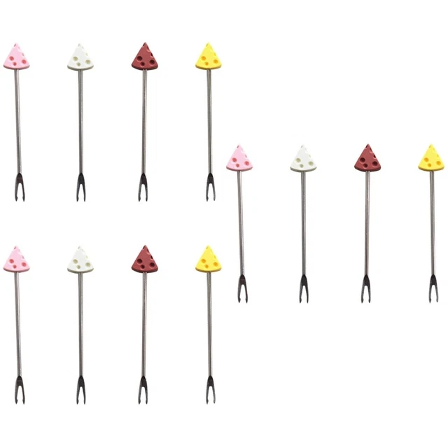 12 pcs Cheese Styling Multifunctional  Stainless Steel Adorable Dessert Forks