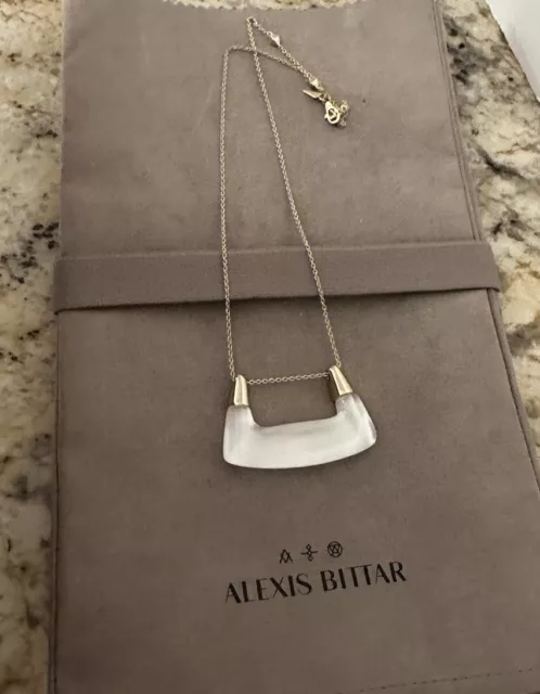 100% Authentic ALEXIS BITTAR Smooth Lucite & Gold Capped Necklace