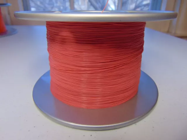20 feet 34 AWG Silver Plated Copper PTFE Wire Pink SPC Tonearm USA .0155 inch OD