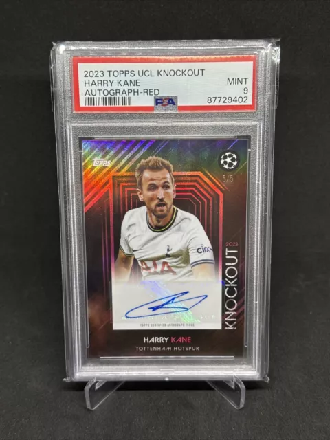 2023 Topps UCL Knockout Harry Kane /5 Auto 5/5 PSA9 - Bayern Munich - Tottenham