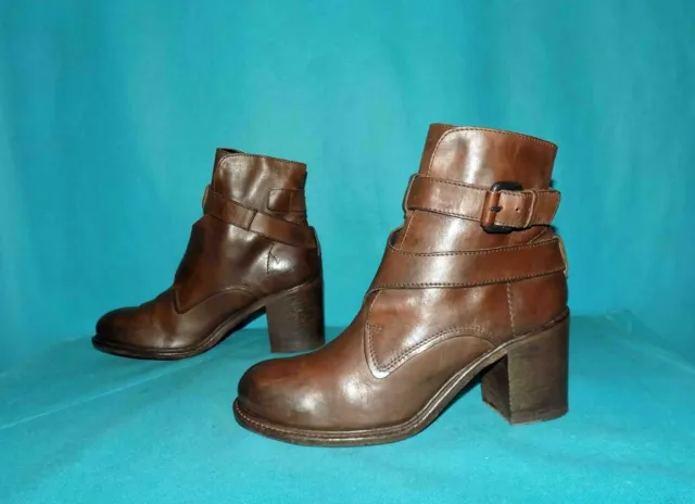O.X.S   boots bottines tout cuir marron pointure 40 EUR