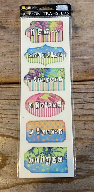 "Daisy D's Rub-On Transfers ""YO SOY..." (creativo, único, soñador, bailarín, amigo)