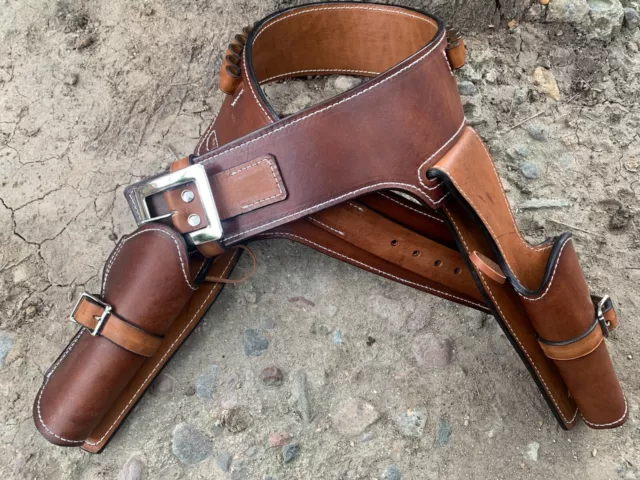 Western Leather Ruger Blackh Holster Gun Belt 44 /45 Made Cowboy Revolver Pistol