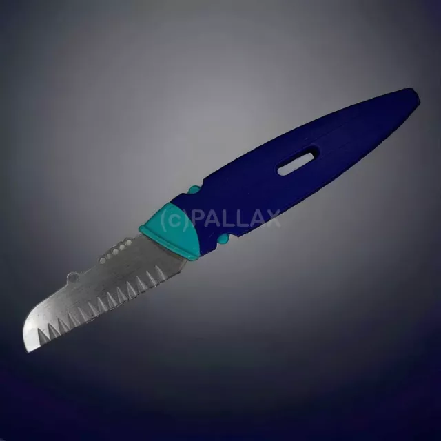 Tupperware D76 Coltello Colorato Con Taglierina Blu Mint