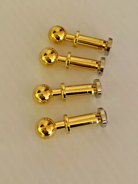 (4) Solid Brass Round 7/16" Ball Shaped Door Pull Knob With Screw Cabinet Drawer