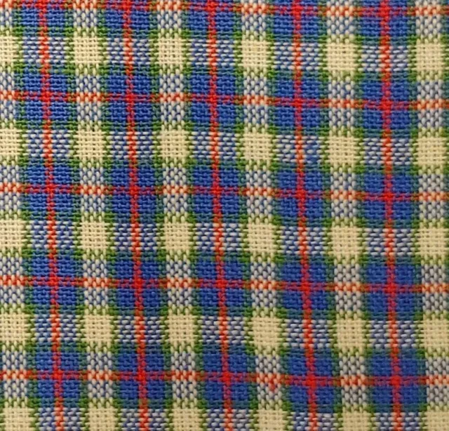 HOMESPUN Cotton Fabric Plaid 1043 Blue Red Green Natural BY THE YARD Free Ship