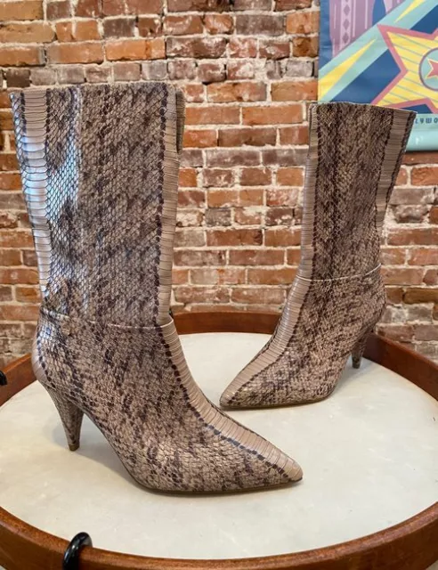 Louise et Cie Brown Multi Snake Leather Tall Shaft Boots Kamil New Fashion