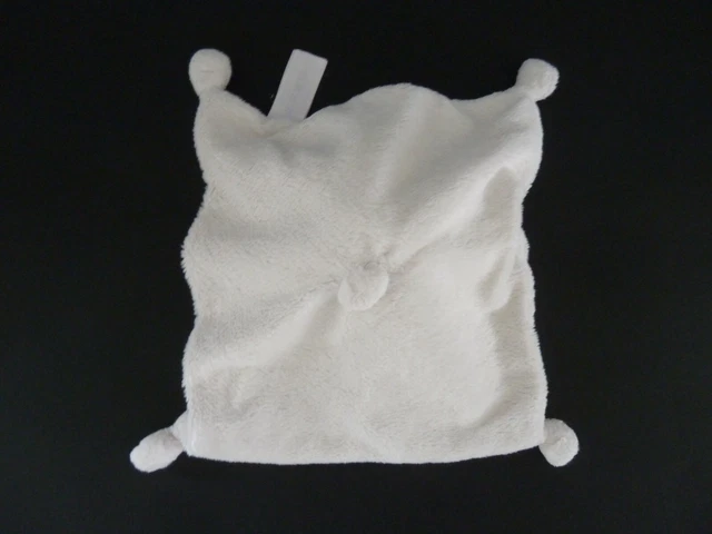 *. Doudou Plat Nicotoy Simba Lapin Blanc Foulard Bandana Marron Taupe - Bon Etat 3