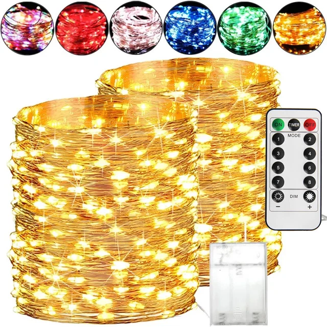 LED String Lights Battery Powered Outdoor Garden Party Xmas Fairy Wedding Lamp