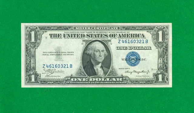 $1 1935-A 1 Z/B Block Blue Seal Silver Certificate Cu. Non-Mule