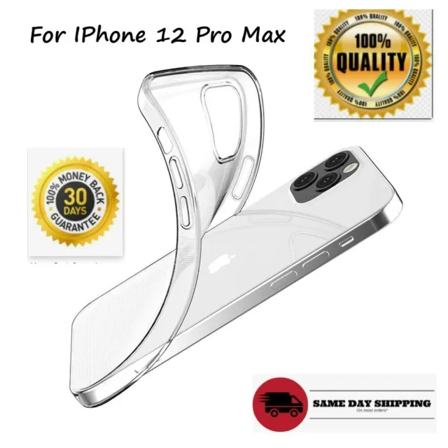 For IPHONE 12 PRO Max 2020 Ultra Thin Crystal Clear Slim Shockproof Cover