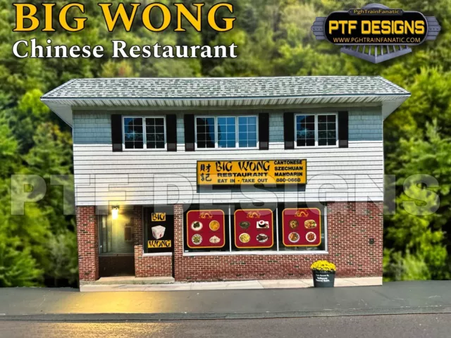 G Scale BIG WONG Chinese take-out Restaurant Building Flat w/LED- LGB 1:24  1:32