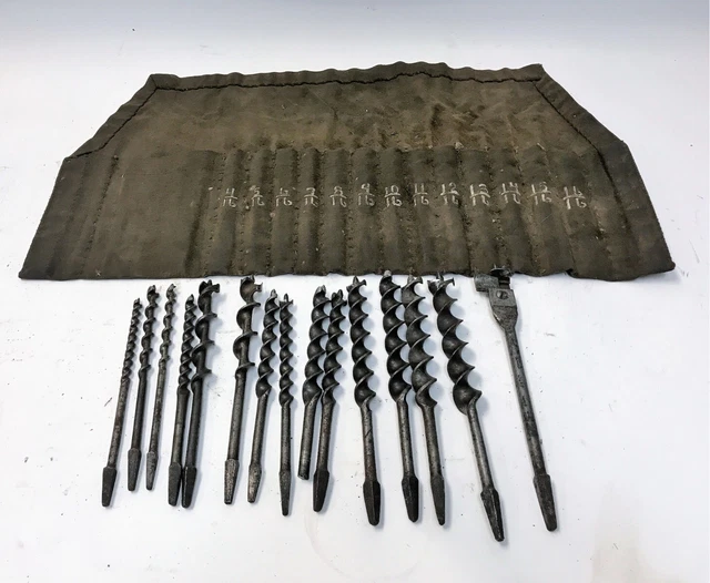 VINTAGE AUGER DRILL Bit Set w Clark Conval Co Expansive Adjustable Bit
