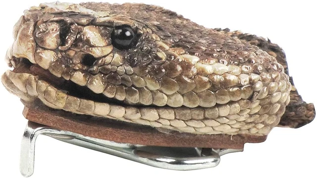 TG,LLC Treasure Gurus Genuine Taxidermy Real Rattlesnake Full Head Belt Buckle