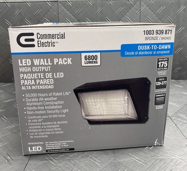 COMMERCIAL ELECTRIC POWERWALL Outdoor LED Wall Pack, 6800 Lumens