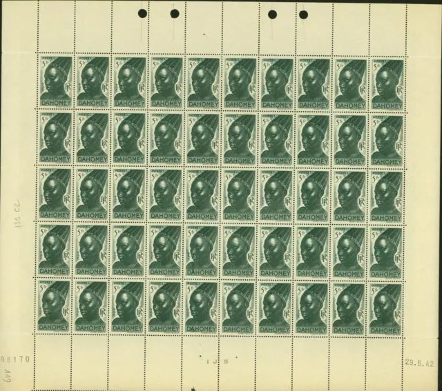 Dahomey 1941-French Colony -MNH stamps.Yvert Nr.:139. Sheet of 50.(EB) AR1-01246