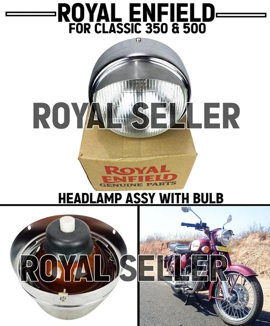 "Faro completo con lampadina" Royal Enfield originale al 100% per Classic 350 e