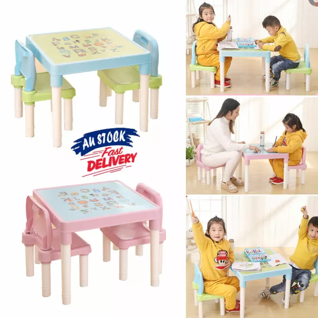 Table and 2 Chairs Set Activity Alphabet ABC Toddler Learn Playing Kids ACB#